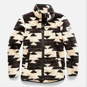 The North Face Campshire Black & Cream Full-Zip Fleece Jacket W/ Zip Pockets Lg